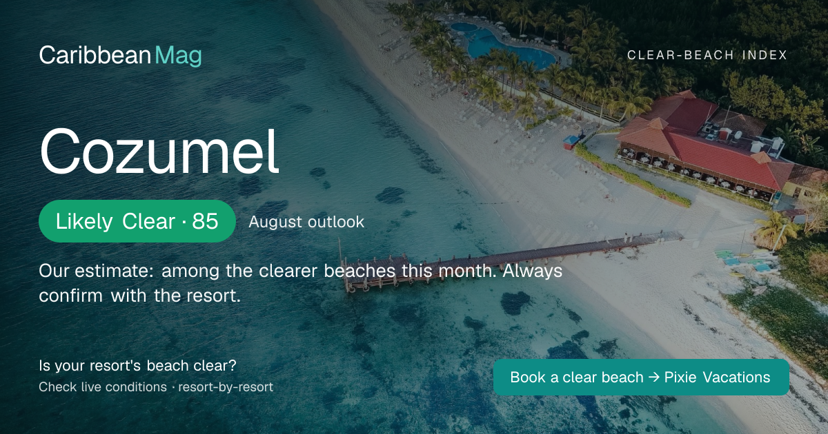 Cozumel clear-beach status card