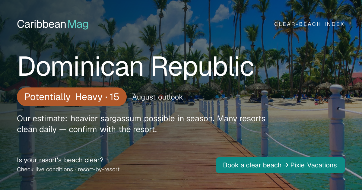Dominican Republic clear-beach status card