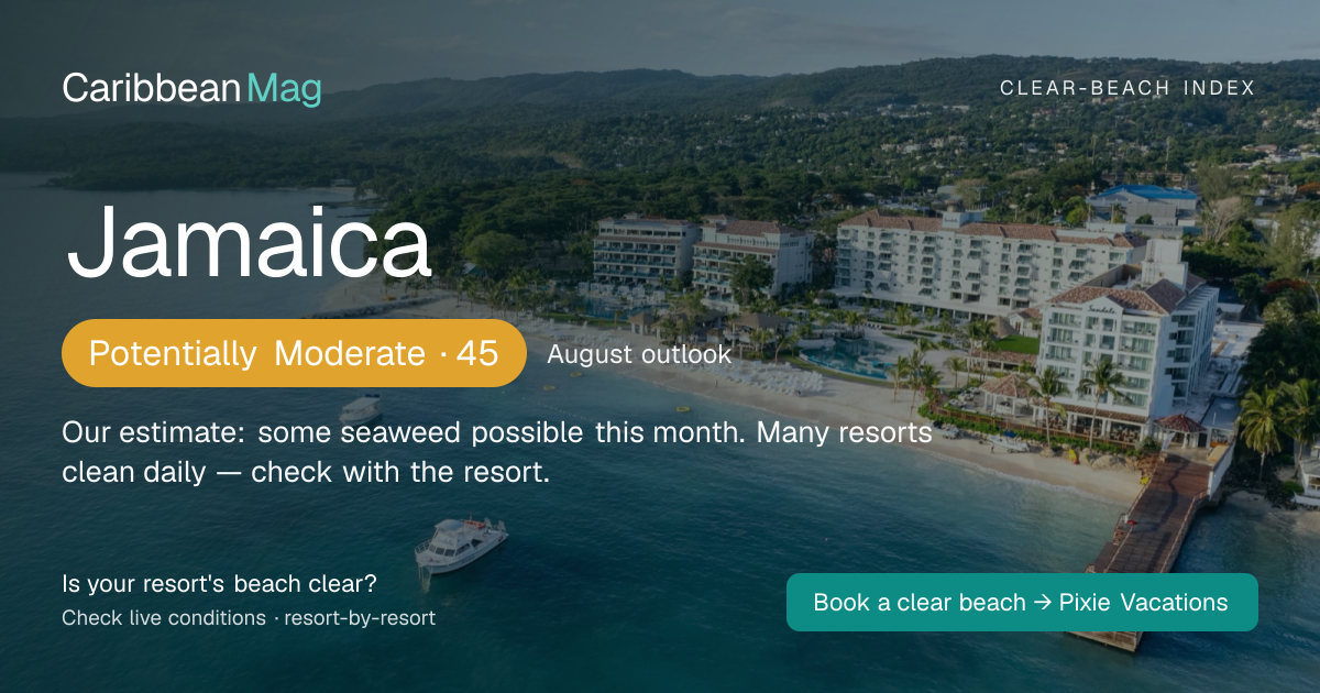 Jamaica clear-beach status card