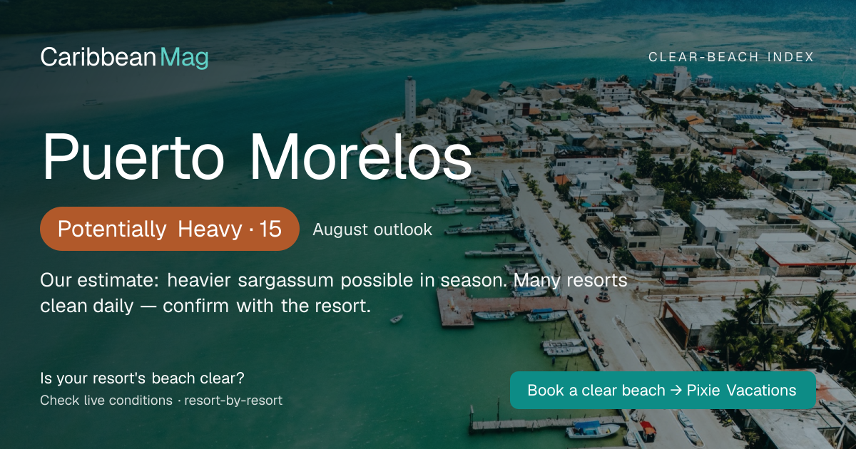 Puerto Morelos clear-beach status card