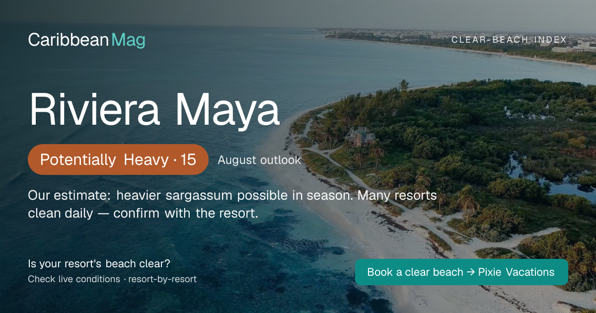 Riviera Maya clear-beach status card